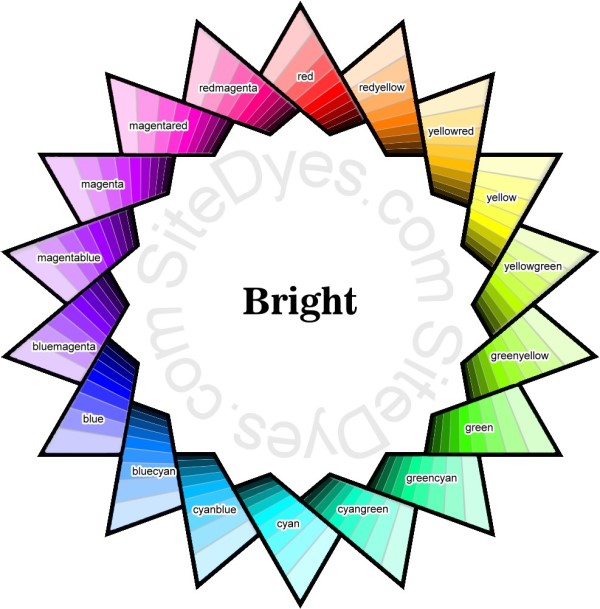 Color wheel bright palettes