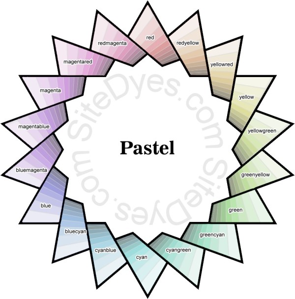 color wheel pastel palettes